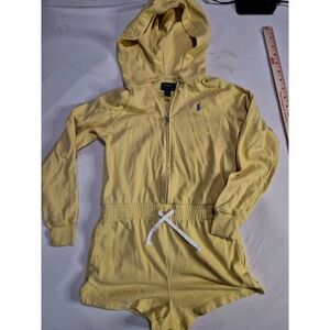 Polo Ralph Lauren Hooded Romper Girls L 12-14 Yellow